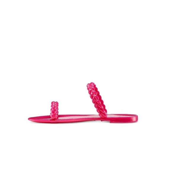 Stuart Weitzman $125 Braida Sawyer Jelly Orchid Pink Flat Sandals 6 36.5 BNIB! - Picture 7 of 14